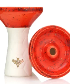 Bee Hookah Phunnel White – Half Glazed Red Black Yellow