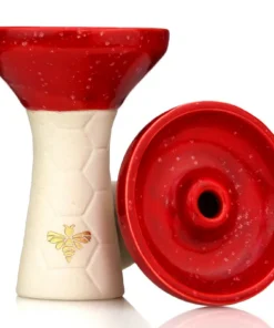 Bee Hookah Phunnel White – Half Glazed Red White