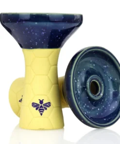 Bee Hookah Phunnel Yellow – Half Glazed Dark Blue White