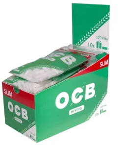 10 Beutel à 120 Drehfilter Zigarettenfilter OCB Slim Menthol
