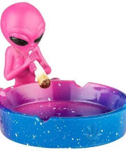 Aschenbecher Alien blau/pink