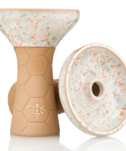 Bee Hookah Phunnel Brown – Half Glazed White Orange Blue