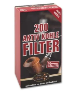 1 x Pfeifenfilter Ermuri Aktivkohle 9 mm à 200 Filter