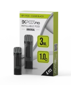 Expod Pro RP1 Refillable Pod – Clear Black (4 Stück)
