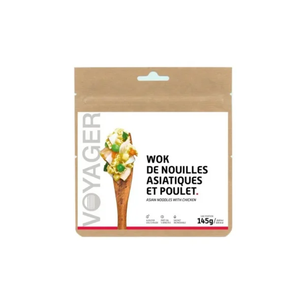 Wok de nouilles asiatiques et poulet