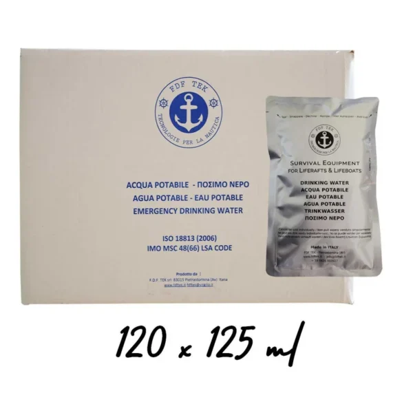 Eau potable en sachet – 5 ans – 120 x 125 ml (15L)